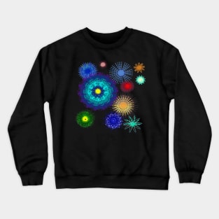 Geometric Colorful Bright Flower Pattern Crewneck Sweatshirt